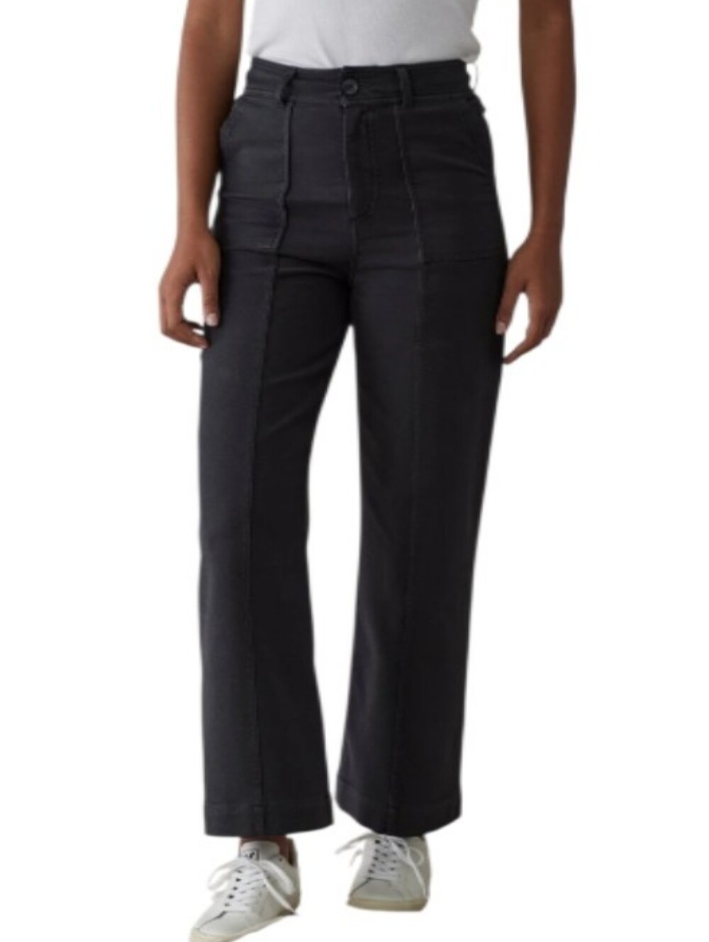 The Normal Brand Comfort Terry Wide-Leg Crop High-Waist Pants In Phantom-NWT